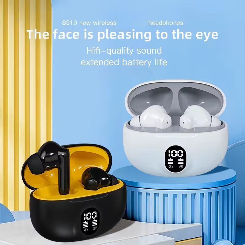 Stereo 895B Wireless Bluetooth Earbuds with Mic | LED Display | Type-C Fast Charging | Bluetooth 5.3