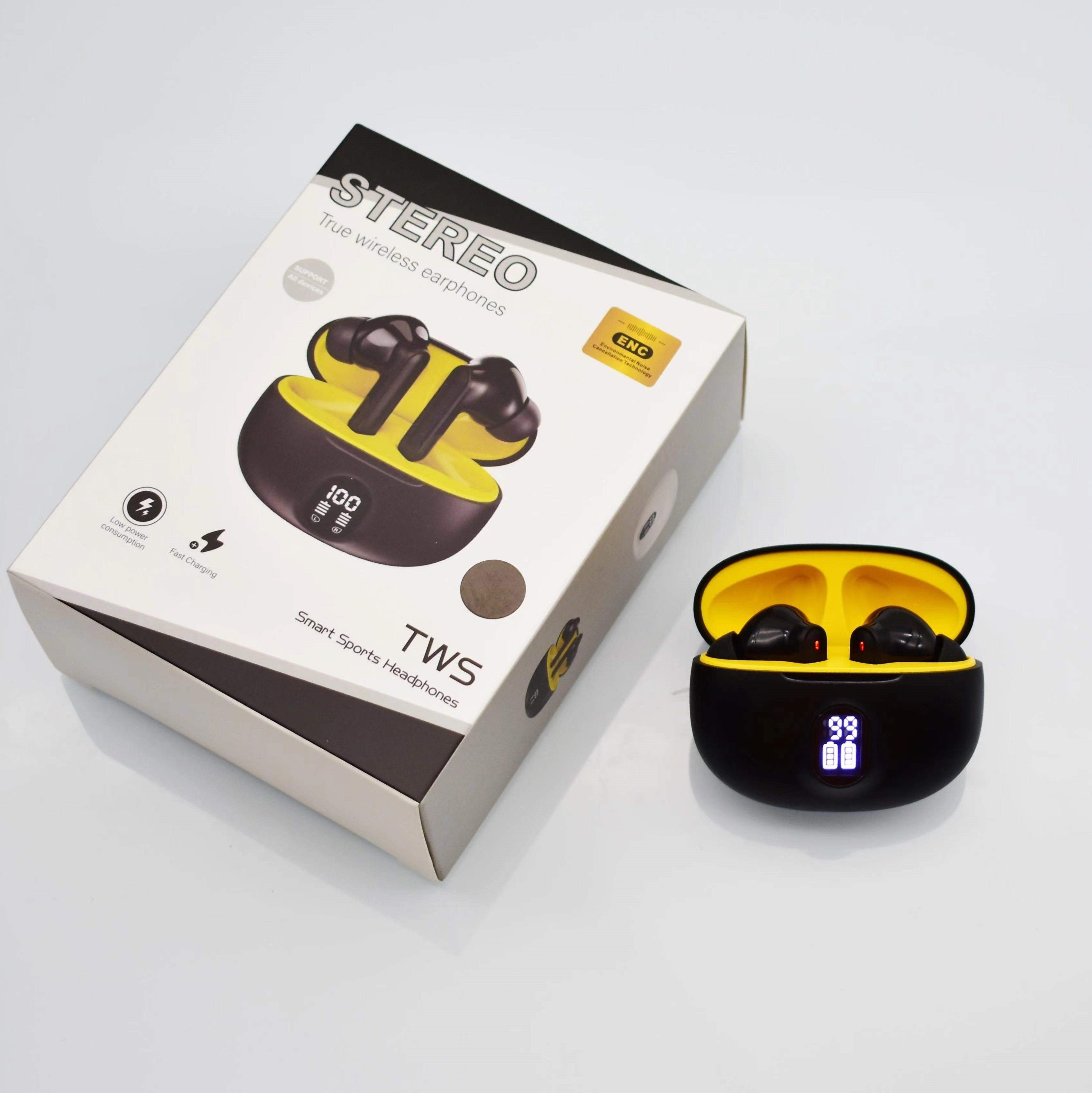 Stereo 895B Wireless Bluetooth Earbuds with Mic | LED Display | Type-C Fast Charging | Bluetooth 5.3