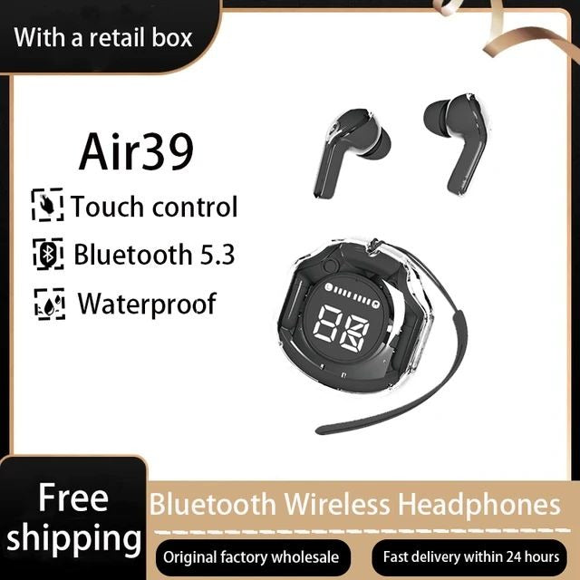 Air39 Wireless Earbuds | Bluetooth 5.3 | Clear Sound | Heavy Bass | Noise Reduction | LED Display